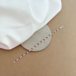 PULSEIRA COM CORAÇÕES PEQUENOS DE ZIRCÔNIA LARANJA... - C Martiniano Joias