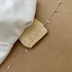 PULSEIRA 5 PLAQUINHAS OVAIS LISAS PENDURADAS ELO P... - C Martiniano Joias