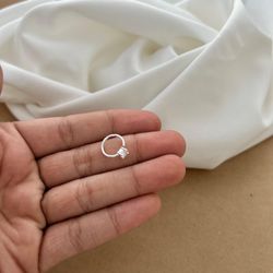 PIERCING FAKE DE ARGOLINHA LISA COM ZIRCÔNIA REDON... - C Martiniano Joias