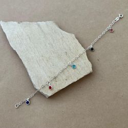PULSEIRA COM 5 ZIRCÔNIAS REDONDAS PEQUENAS COLORS ... - C Martiniano Joias