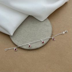 PULSEIRA INFANTIL ZIRCÔNIA CORAÇÃO RUBI - 26664 - C Martiniano Joias