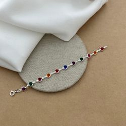 PULSEIRA INFANTIL CORAÇÕES ZIRCÔNIA COLORS - 26674... - Paraíso da Prata