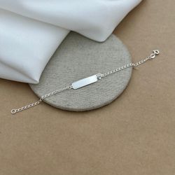 PULSEIRA INFANTIL PLAQUINHA DIAMANTE VAZADO - 2677 - Paraíso da Prata