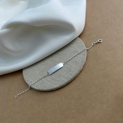 PULSEIRA PLAQUINHA LISA INFANTIL GRUMETT ALONGADO ... - C Martiniano Joias