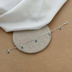 PULSEIRA ELOS OVAIS 5 OLHO GREGO 4MM PENDURADO - 2... - Paraíso da Prata