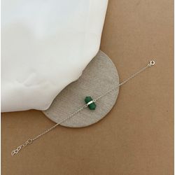 PULSEIRA ELO PORTUGUÊS COM PEDRA NATURAL BIPONTA Q... - C Martiniano Joias