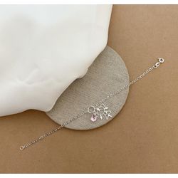 PULSEIRA MENINA ELOS OVAIS VAZADA ZIRCÔNIA ROSA PE... - Paraíso da Prata