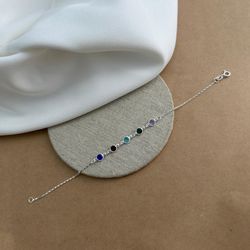 PULSEIRA COM 5 ZIRCÔNIAS COLORS COM BORDA E ARGOLI... - C Martiniano Joias