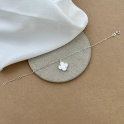 PULSEIRA 1 TREVO 14MM MADRE PÉROLA PENDURADO 19CM ... - C Martiniano Joias