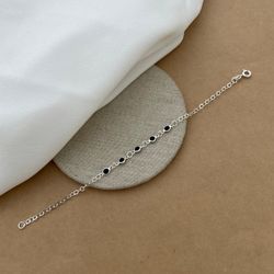 Pulseira 5 Zirconias Onix 3mm Elos Arredondados - ... - C Martiniano Joias