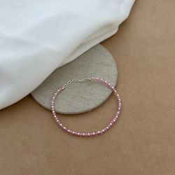 Pulseira Cristais Rosa Com Bolinhas - 26510A - C Martiniano Joias
