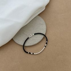 Pulseira Cristais Ônix Com Bolinhas - 26521 - C Martiniano Joias