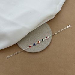 Pulseira 5 Corações Zircônia Colors - 26686 - C Martiniano Joias