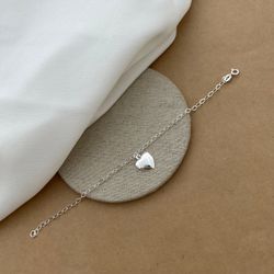 PULSEIRA 1 CORACAO LISO 1 FACE PENDURADO ELOS OVAI... - Paraíso da Prata