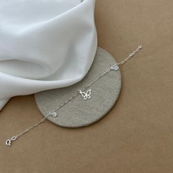 PULSEIRA BORBOLETA VAZADA 2 CORAÇÕES ZIRCONIA CRIS... - C Martiniano Joias