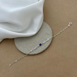 PULSEIRA 1 ZIRCÔNIA LILÁS E 4 CRISTAL PEQUENA ELOS... - C Martiniano Joias