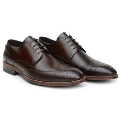 Sapato Social Masculino Derby Brogue CNS Madeira -... - CNS Calçados