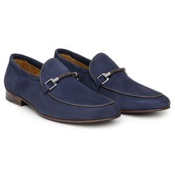 Mocassim Masculino Sola De Couro CNS Marinho - 274... - CNS Calçados