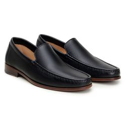 Mocassim Masculino Sola De Couro CNS Black - 27365 - CNS Calçados