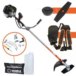 Roçadeira Gasolina Terra 52cc Cortador De Grama Gr... - SÓ AQUI FERRAMENTAS