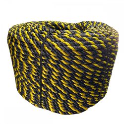 Corda Nylon Torcida 12mm Zebrada Preta e Amarela P... - SÓ AQUI FERRAMENTAS