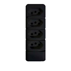 TOMADA BARRA C/ 4 TOM10/20A 2P+T PRETO KAHEL - 11... - Comercial Leal