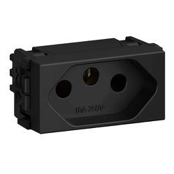 MODULO TOMADA 2P+T 20A PRETO REFINATTO - 11100 - Comercial Leal