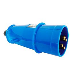 PLUGUE INDUSTRIAL 250V 32A 3P+T 9H AZ - 01774 - Comercial Leal