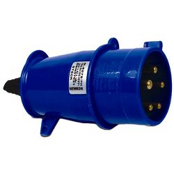 PLUGUE INDUSTRIAL 250V 32A 2P+T 6H AZ - 02500 - Comercial Leal