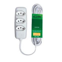 EXTENSÃO COMPACTA PP 2P+T 10A 5MT BRANCO 3TOMADAS ... - Comercial Leal