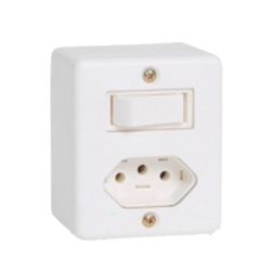 Interruptor 1 Tecla Simples + Tomada 2P + T 20A 25... - Comercial Leal