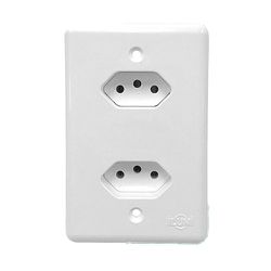 CONJUNTO MONOBLOCO 2 TOMADAS 2P+T 10A BRANCO STYLU... - Comercial Leal