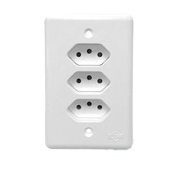 CONJUNTO MONOBLOCO 3 TOMADAS 2P+T 20A BRANCO STYLU... - Comercial Leal