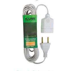 EXTENSÃO PROLONGADOR 2P 10M BRANCO ILUMI - 06344 - Comercial Leal