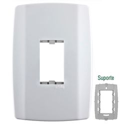 PLACA COM SUPORTE 4X2 1 MÓDULO VERTICAL SLIM - 064... - Comercial Leal