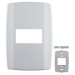 PLACA COM SUPORTE 4X2 1 MÓDULO HORIZONTAL SLIM - 0... - Comercial Leal