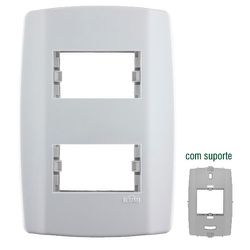 PLACA COM SUPORTE 4X2 2 MÓDULOS SEPARADOS SLIM - 0... - Comercial Leal