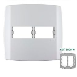 PLACA COM SUPORTE 4X4 1+1 MÓDULO HORIZONTAL SLIM -... - Comercial Leal