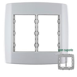 PLACA COM SUPORTE 4X4 3+3 MÓDULO HORIZONTAL SLIM -... - Comercial Leal