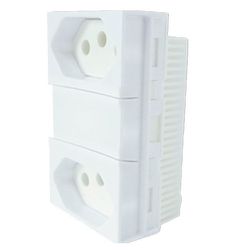 MÓDULO MONOBLOCO 2 TOMADAS 2P+T 10A SLIM - 06441 - Comercial Leal