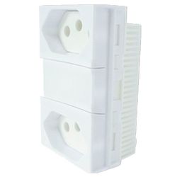 MÓDULO MONOBLOCO 2 TOMADAS 2P+T 20A SLIM - 06442 - Comercial Leal