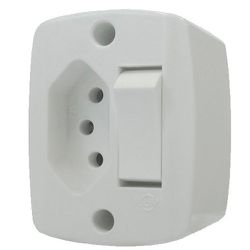 INTERRUPTOR SIMPLES + TOMADA 2P+T 10A RETANGULAR P... - Comercial Leal