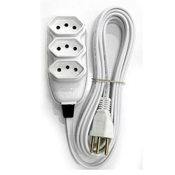 EXTENSÃO COMPACTA PP 2P+T 10A 3 METROS BRANCO 3 TO... - Comercial Leal