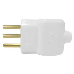 PINO MACHO CHATO COM PRENSA CABO 2P+T 20A BRANCO I... - Comercial Leal