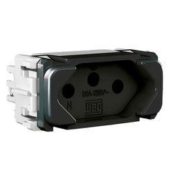 MODULO TOMADA 2P+T 20A PRETO COMPOSÉ - 09091 - Comercial Leal