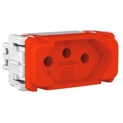 MODULO TOMADA 2P+T 10A VERMELHO COMPOSÉ - 09092 - Comercial Leal