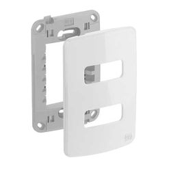 PLACA COM SUPORTE 4X2 2 MOD BRANCO COMPOSÉ - 09108 - Comercial Leal
