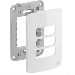 PLACA COM SUPORTE 4X2 3 MOD BRANCO COMPOSÉ - 09109 - Comercial Leal
