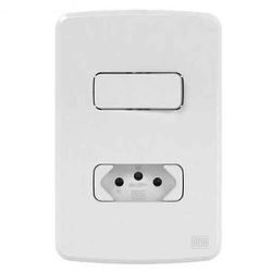 CONJUNTO INTER PARALELO + TOMADA 2P+T 10A BRANCO C... - Comercial Leal