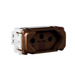 MODULO TOMADA 2P+T 10A MARROM COMPOSÉ - 09504 - Comercial Leal